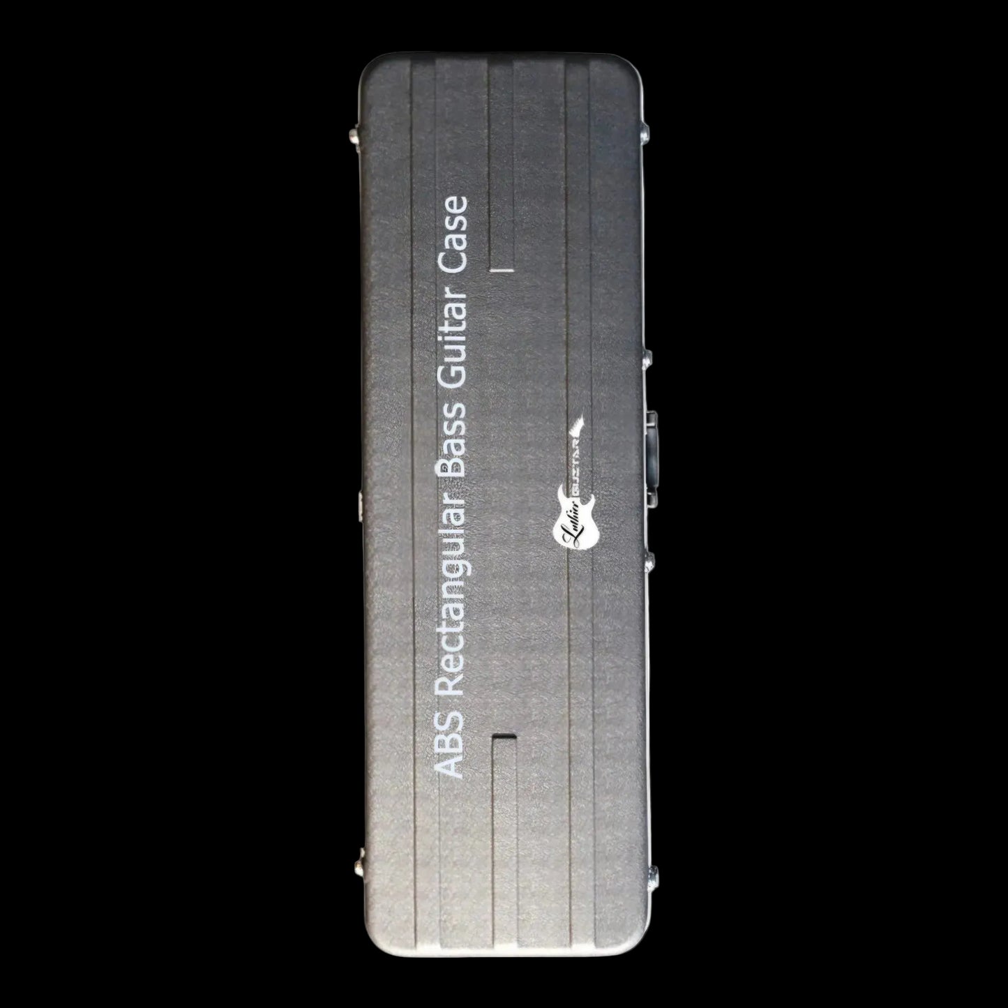A rectangular ABS EPS bass guitar case in textured Black, chrome metal legs & locks, shown against a plain white background.