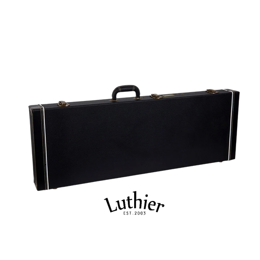 Luthier Electric Guitar Rectangular Hard Case Black Vinyl