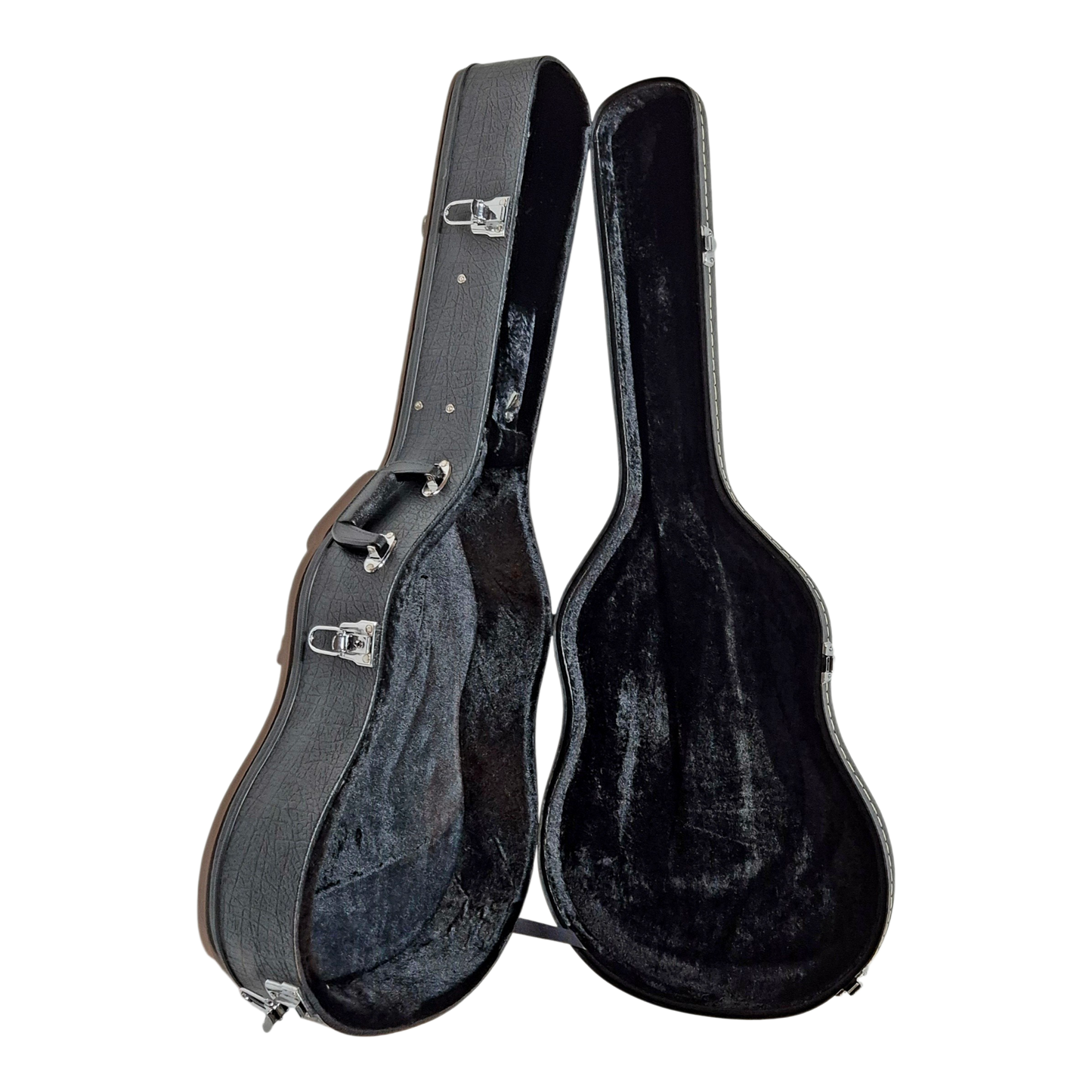 Luthier Classic Arch-Top Hardcase Black Fleece Interior Neck-rest Accesory-Compartment