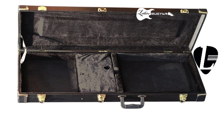 Luthier Electric Guitar Rectangular Hard Case Black Vinyl