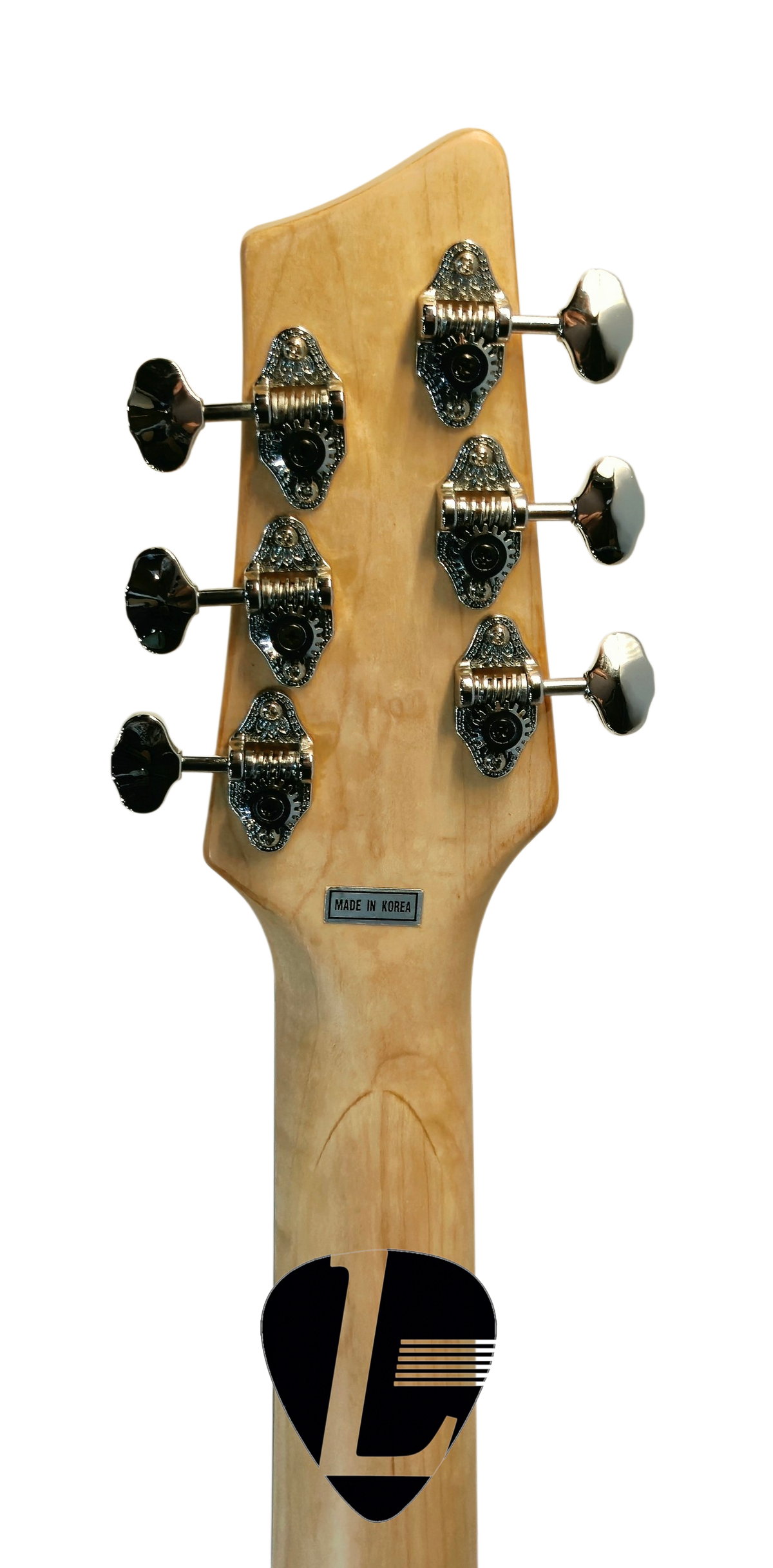 SS603-CS-Chrome_OpenGear_Tuning_Pegs_Head with Luthier logo