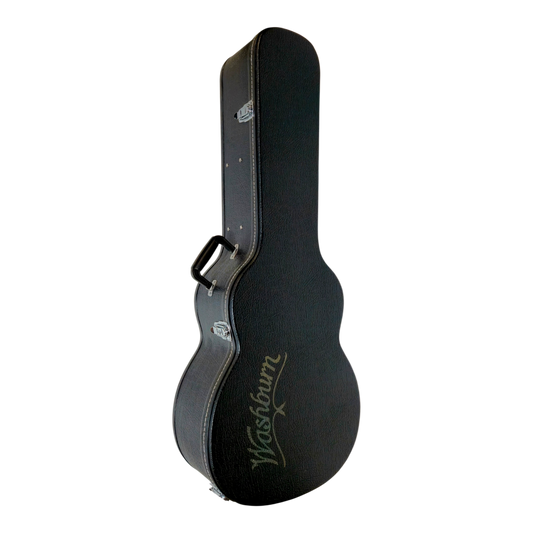 Washburn Jumbo 41-inch Black Deluxe HardCase with Chrome Hardware, Washburn brand printed on top of case's belly, fits for most 41-inches western acoustic guitars like Jumbo, Dreadbought & Grand Auditorium