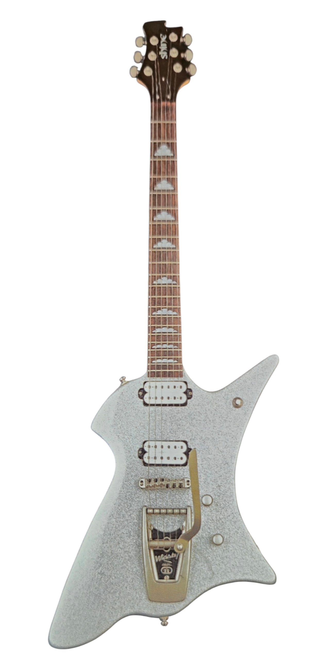 MB807-SF Mockingbird Electric Guitar — Sparkling Silver premium finish, high grade Wigsby Tremolo all nickle hardware