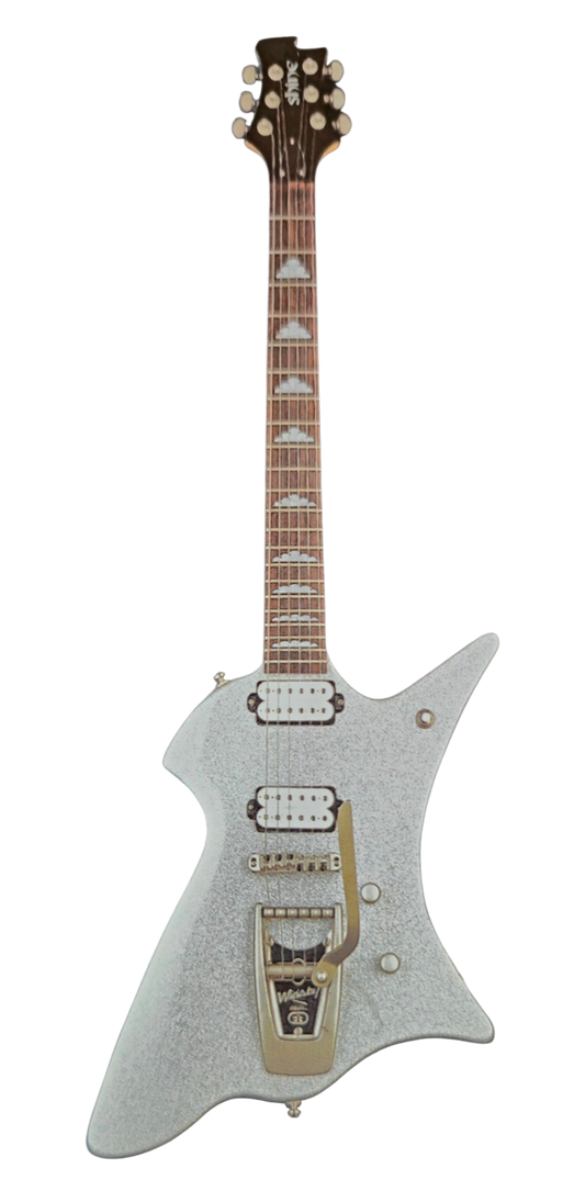 MB807-SF Mockingbird Electric Guitar — Sparkling Silver premium finish, high grade Wigsby Tremolo all nickle hardware