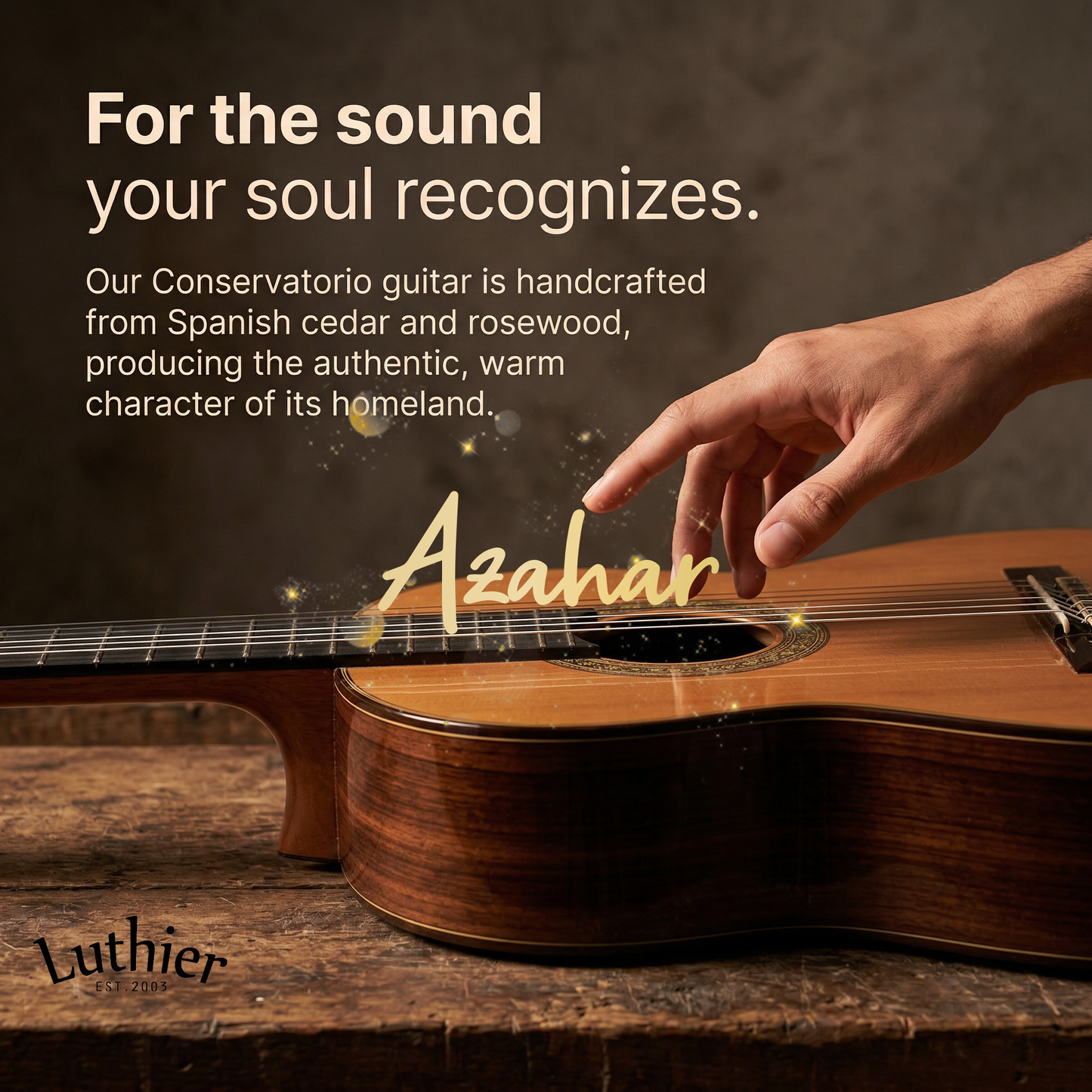 Azahar Conservatorio Classical Guitar - Handcrafted Spanish Cedar & Rosewood