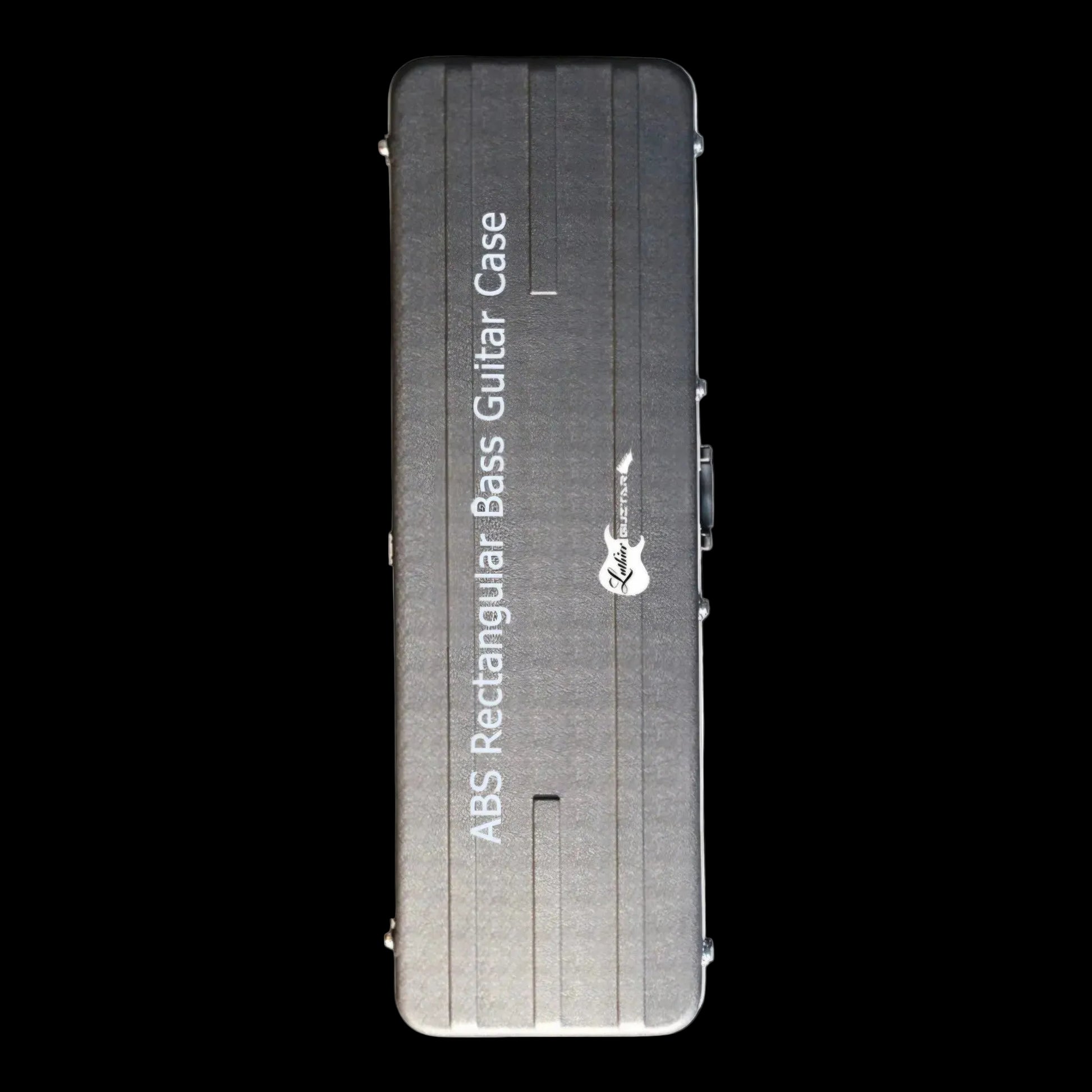A rectangular ABS EPS bass guitar case in textured Black, chrome metal legs & locks, shown against a plain white background.