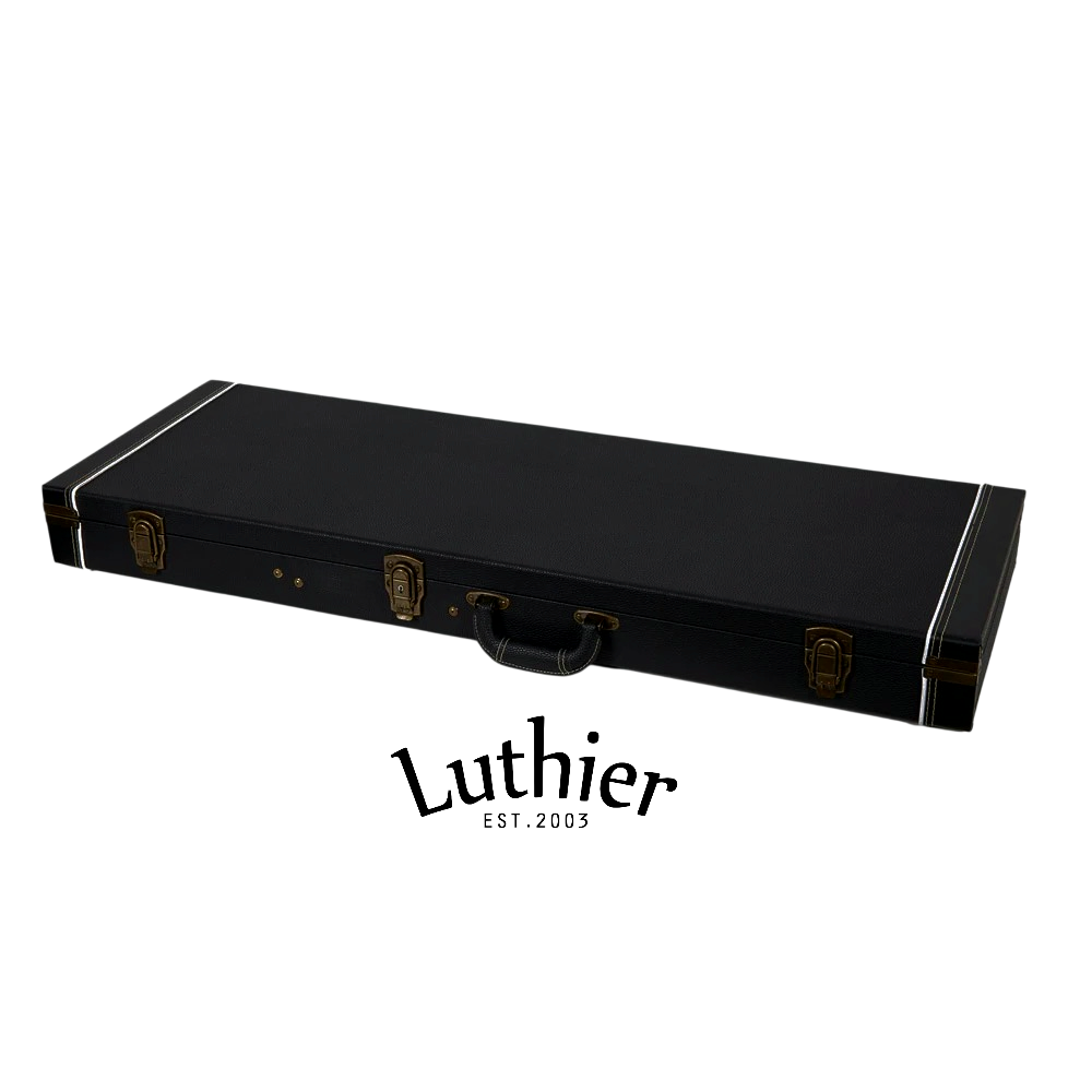 Luthier Electric Guitar Rectangular Hard Case Black Vinyl