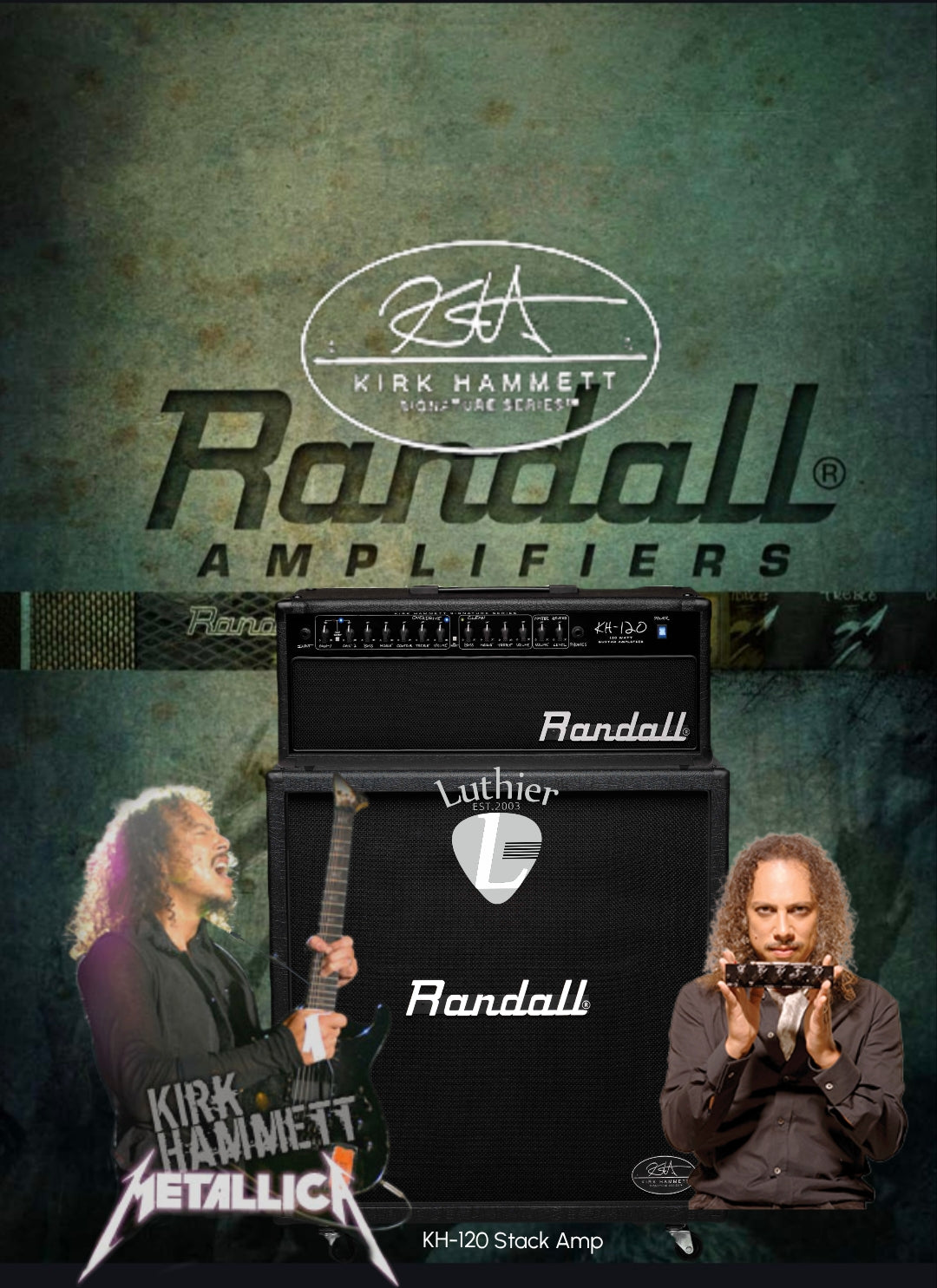 Kirk Hammett Signature Stack Amp: KH120R 120W Head + KH412 4x50W Celestion Cabinet
