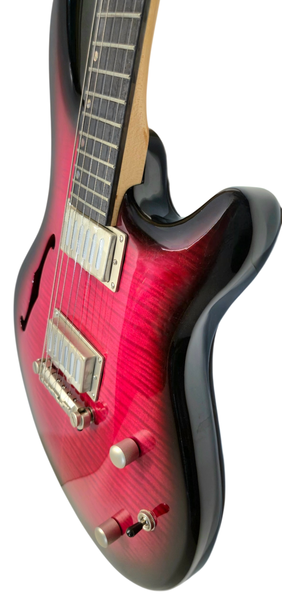 Luthier-FME-420WRB-2H_WineRed_Burst_Double_Cutaway