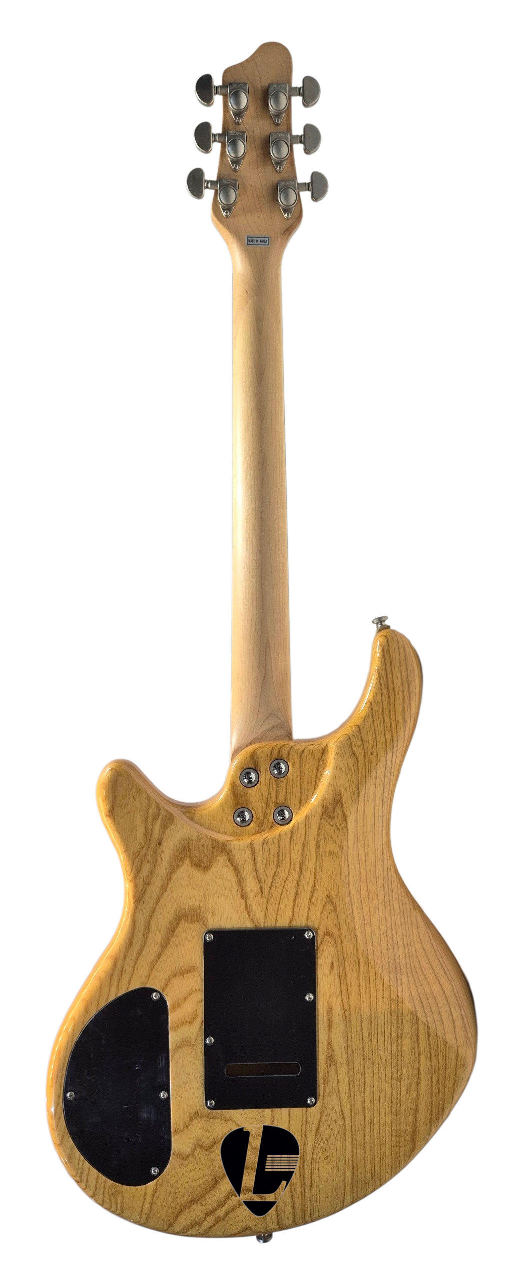 Luthier Blond SAE-724-2H SwampAsh-Gloss Electric rear view Satin Hard-Maple Neck, Grover head-machine, Tapered Neck Joint for quick comfy access to higher frets