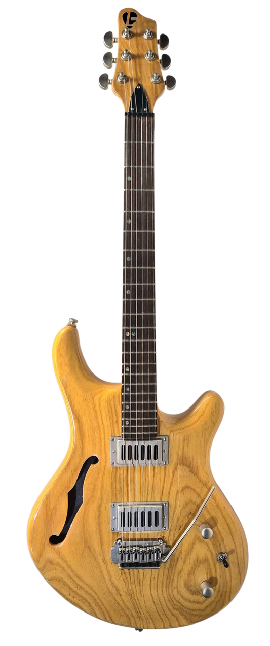 Luthier_Blond_SAE-724-2H_f-hole_SwampAsh-Electric guitar 2xH covered pickUp all nickle hardware Grover Head Machine