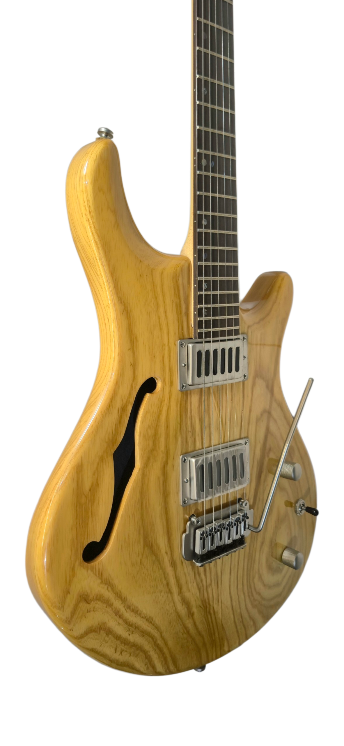 Luthier Blond SAE-724-2H f-hole SwampAsh-Gloss Electric guitar Bridge Tremolo nickle, seamless no-edgy side all solid Swamp Ash comfy on your your elbow