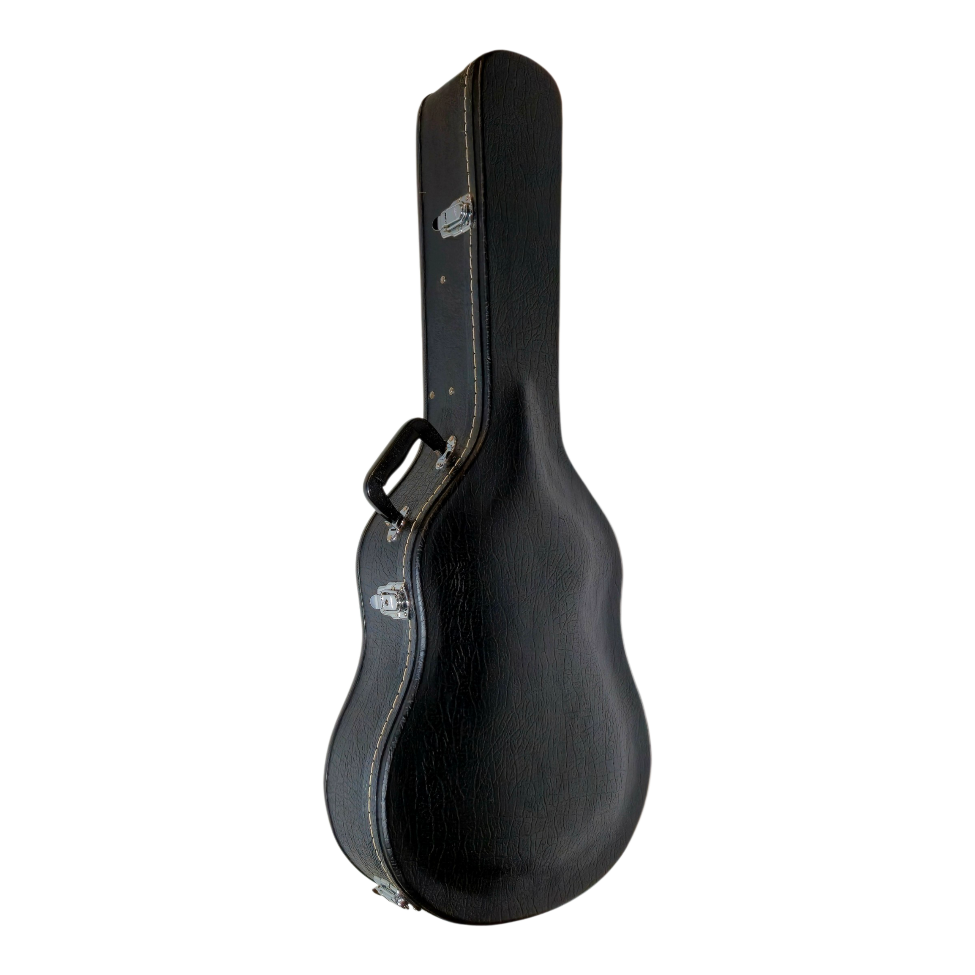 Luthier Classic Arch-Top Hardcase Chrome Hardware light weight, durable molded handle, legs for vertical standing