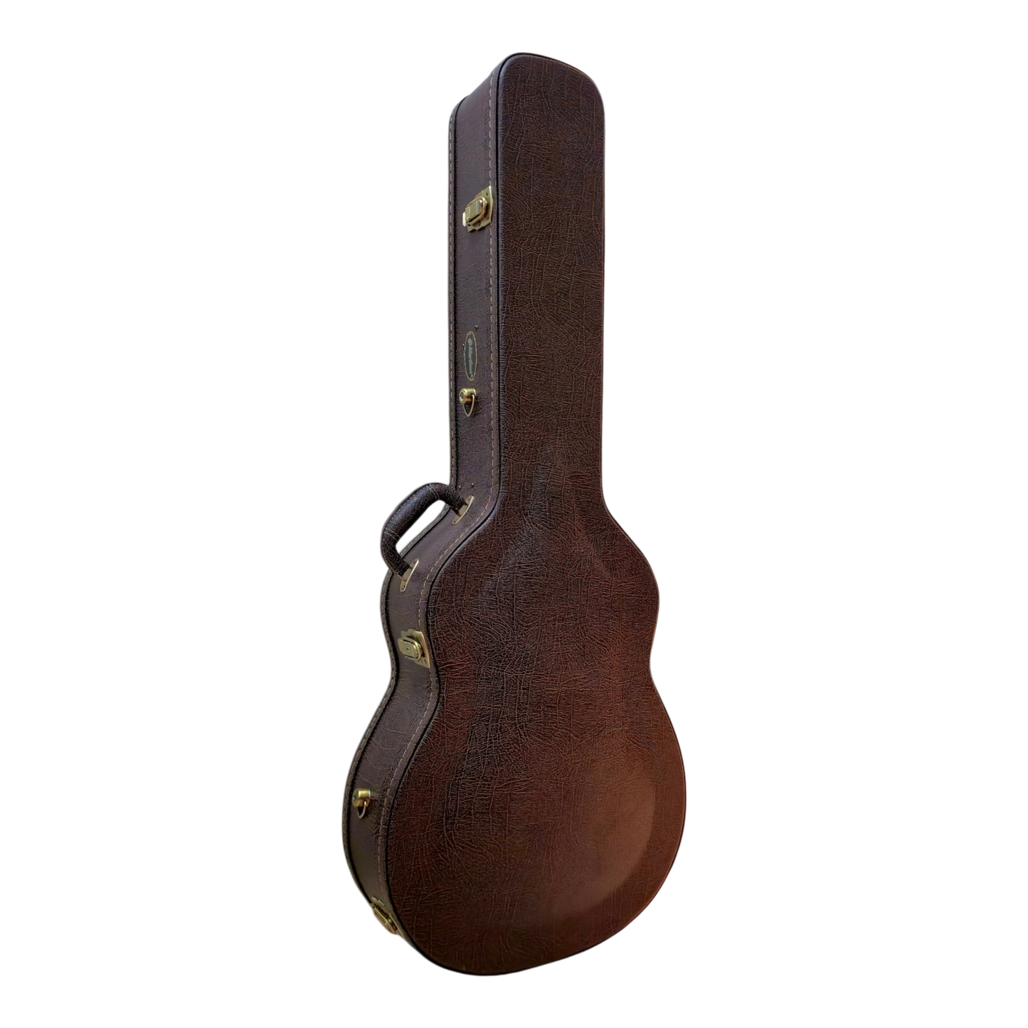 Martinez ContraBass Classic Guitars Brown Arch-Top Hard Case for up to 44-inches length guitars, Polished Bronze 5 Locks