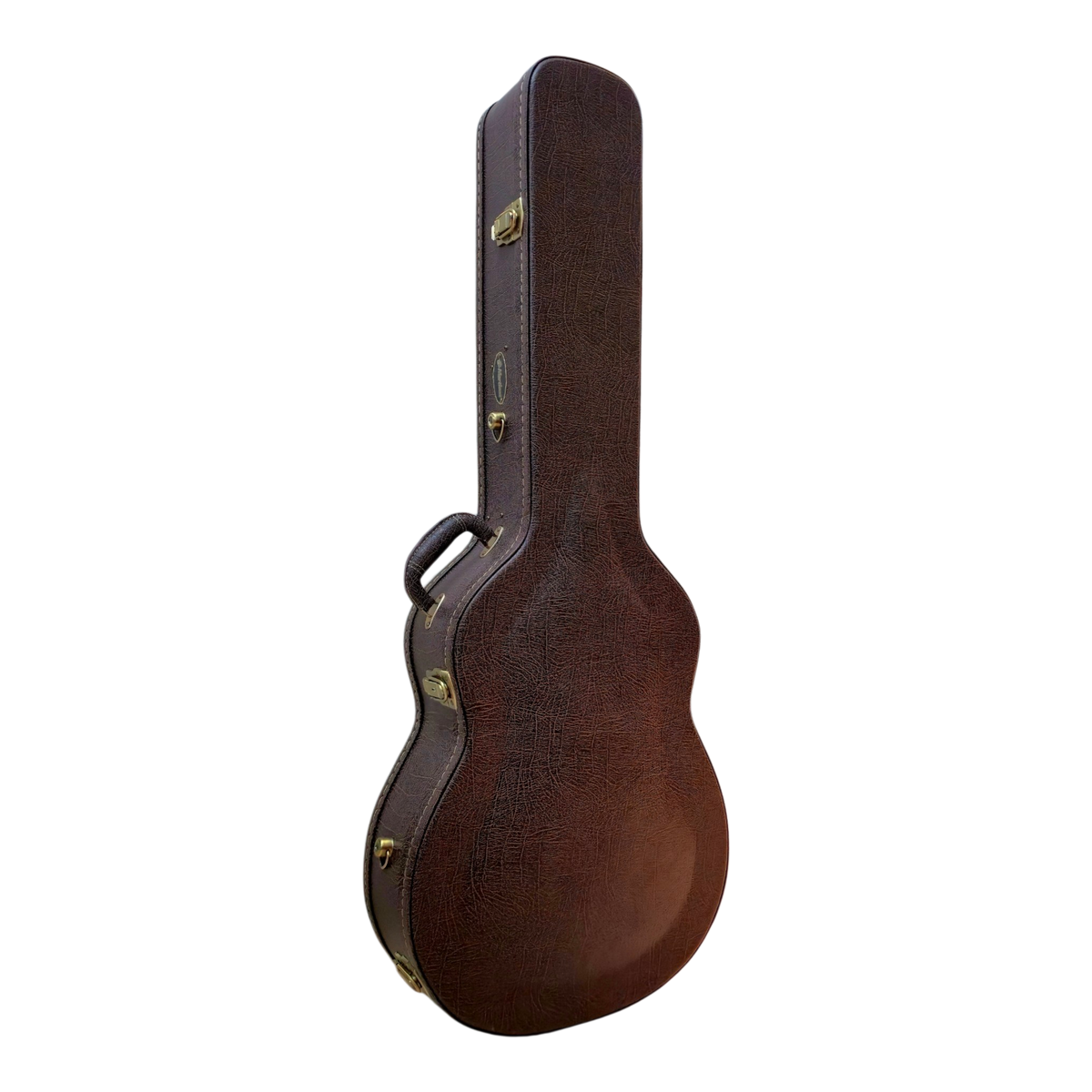 Martinez ContraBass Classic Guitars Brown Arch-Top Hard Case for up to 44-inches length guitars, Polished Bronze 5 Locks