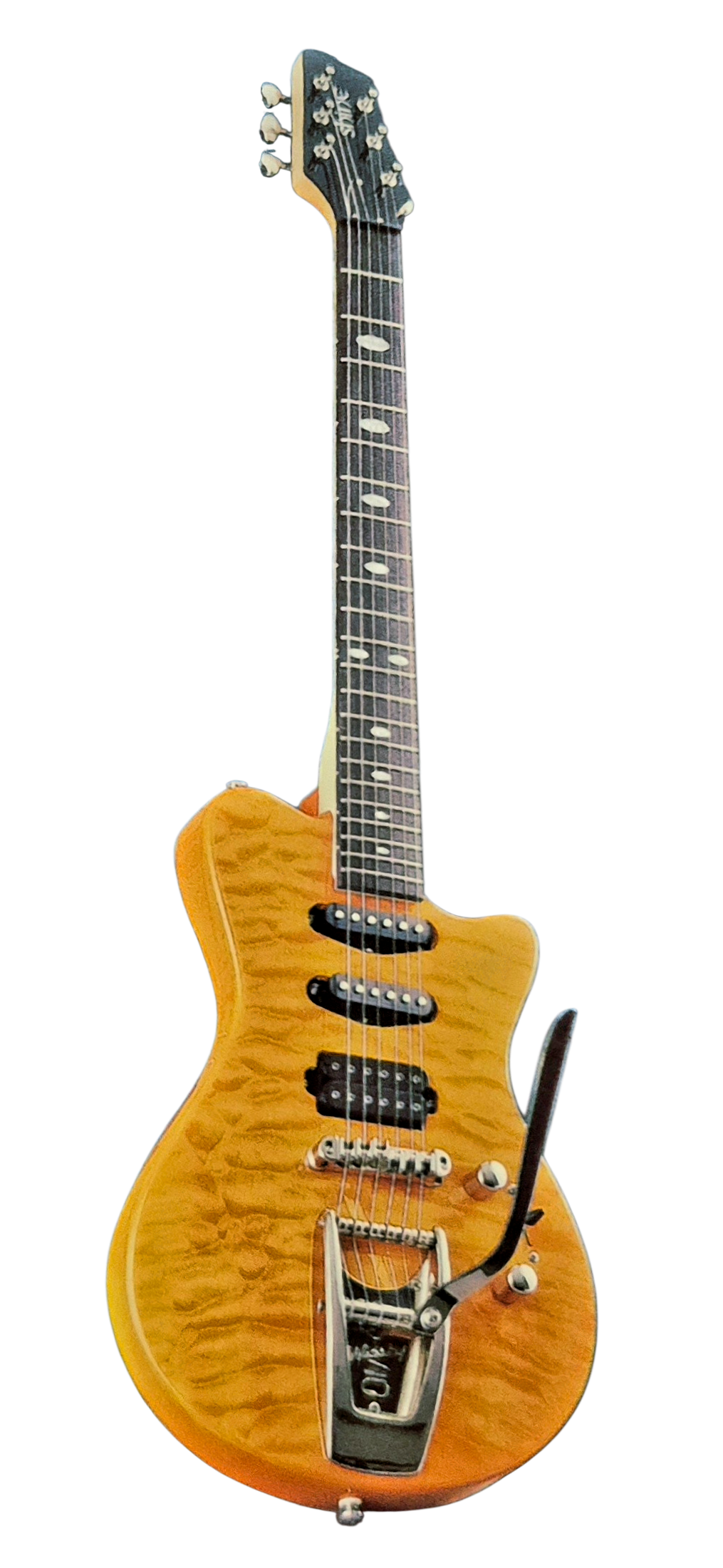 Offset-SS603 QGC Offset Fat Strats in Quilt Gold Coral H S S pick-ups