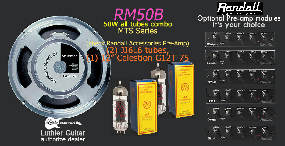 Randall RM50BM - All-Tubes Combo With Swappable MTS Modular Preamps For Customizable 2 Stage Tones of choice