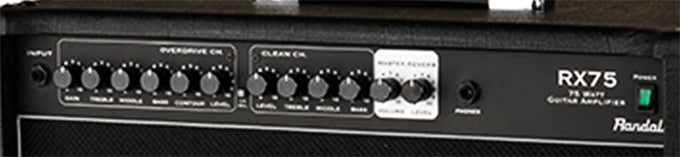 Randall RX-75RG2, Pro 75W Guitar Combo With 12 Inch Jaguar Speaker And Dual Channels