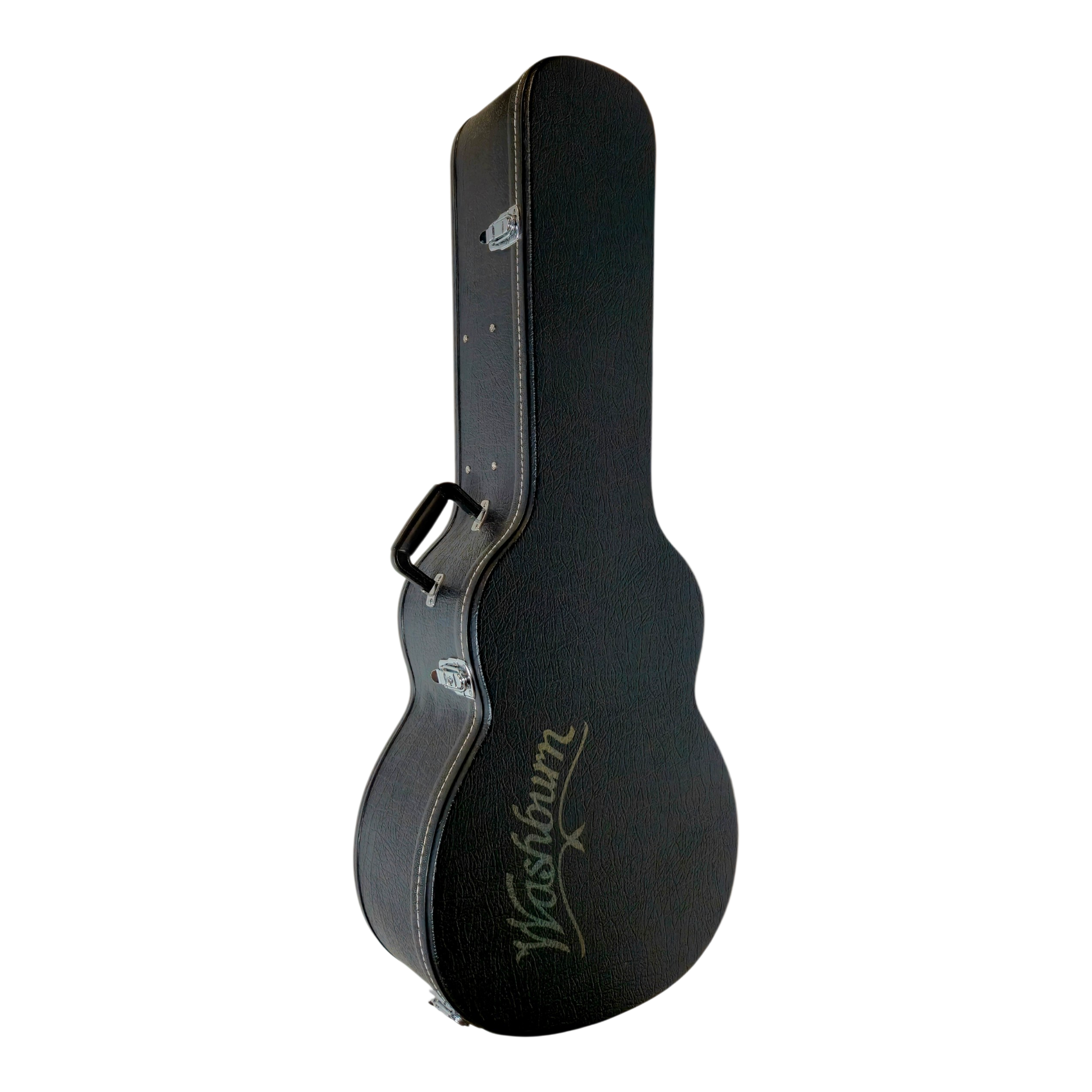 Washburn Jumbo 41-inch Black Deluxe HardCase with Chrome Hardware, Washburn brand printed on top of case's belly, fits for most 41-inches western acoustic guitars like Jumbo, Dreadbought & Grand Auditorium