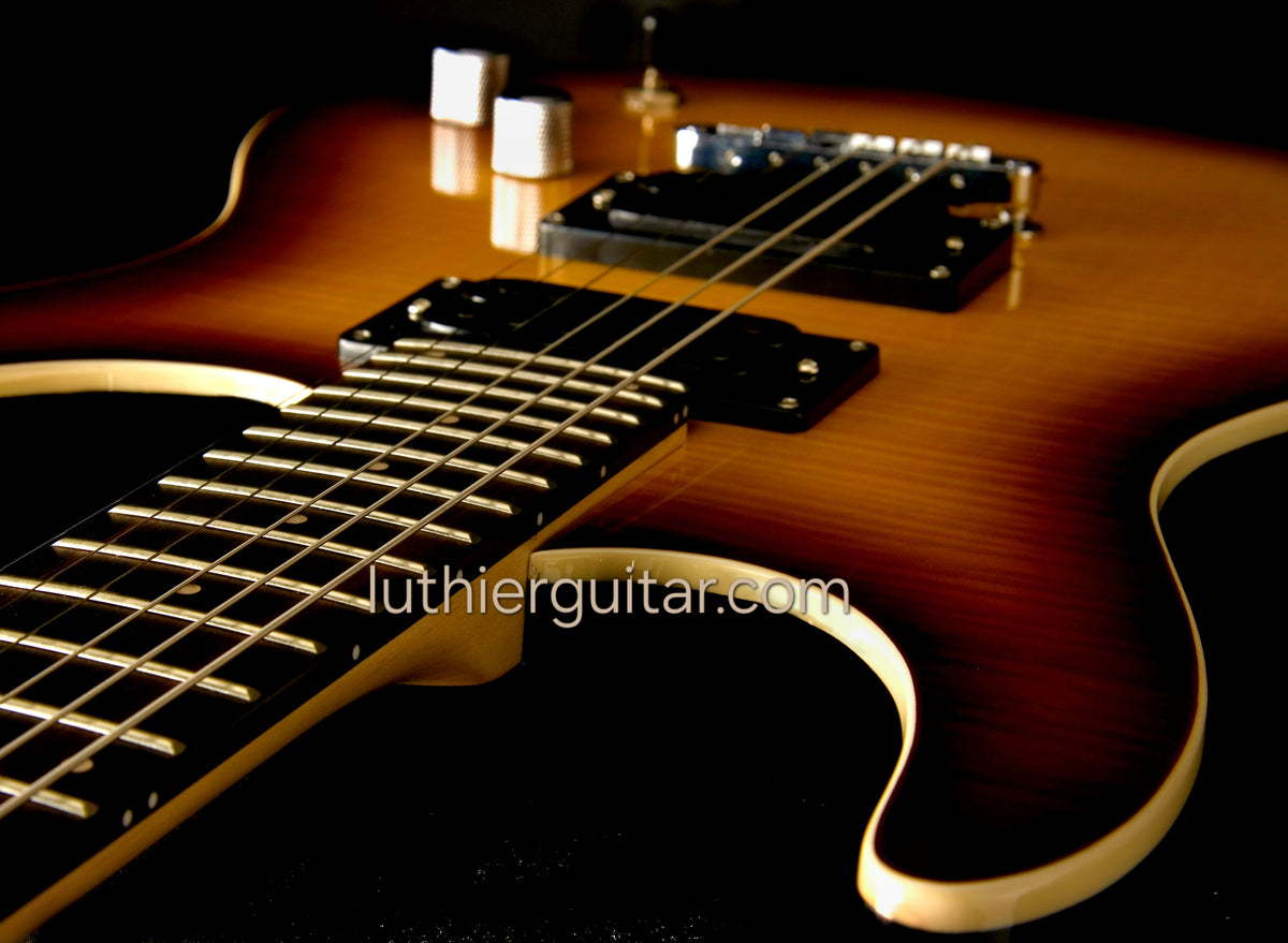 Washburn RX40-FTSB Flame arch-top TobaccoBurst White binding SuperStrats Deep Cutaway for 24 frets easy access