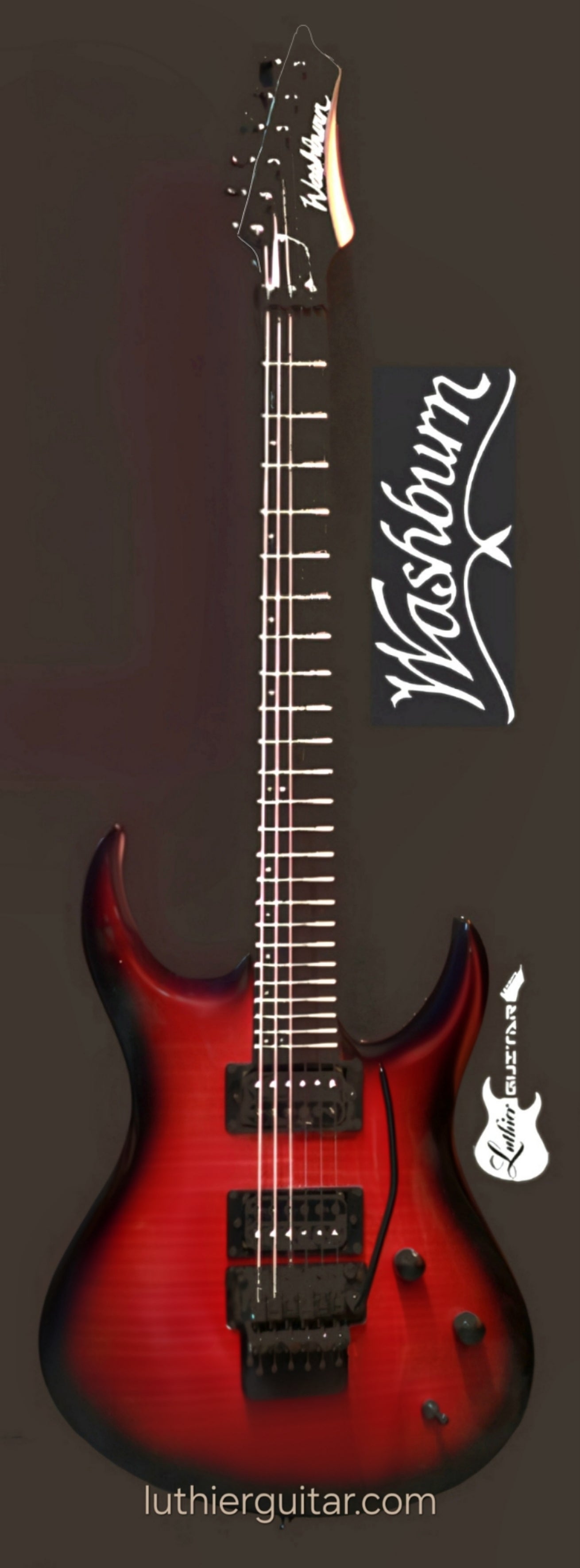 Washburn Electric Double Cutaway Floyd Rose Flame top Grey Metalic