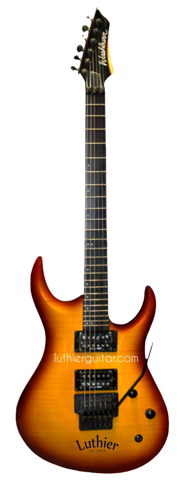 Washburn Electric Double Cutaway FloydRose Bridge Flame top Honey Burst gloss